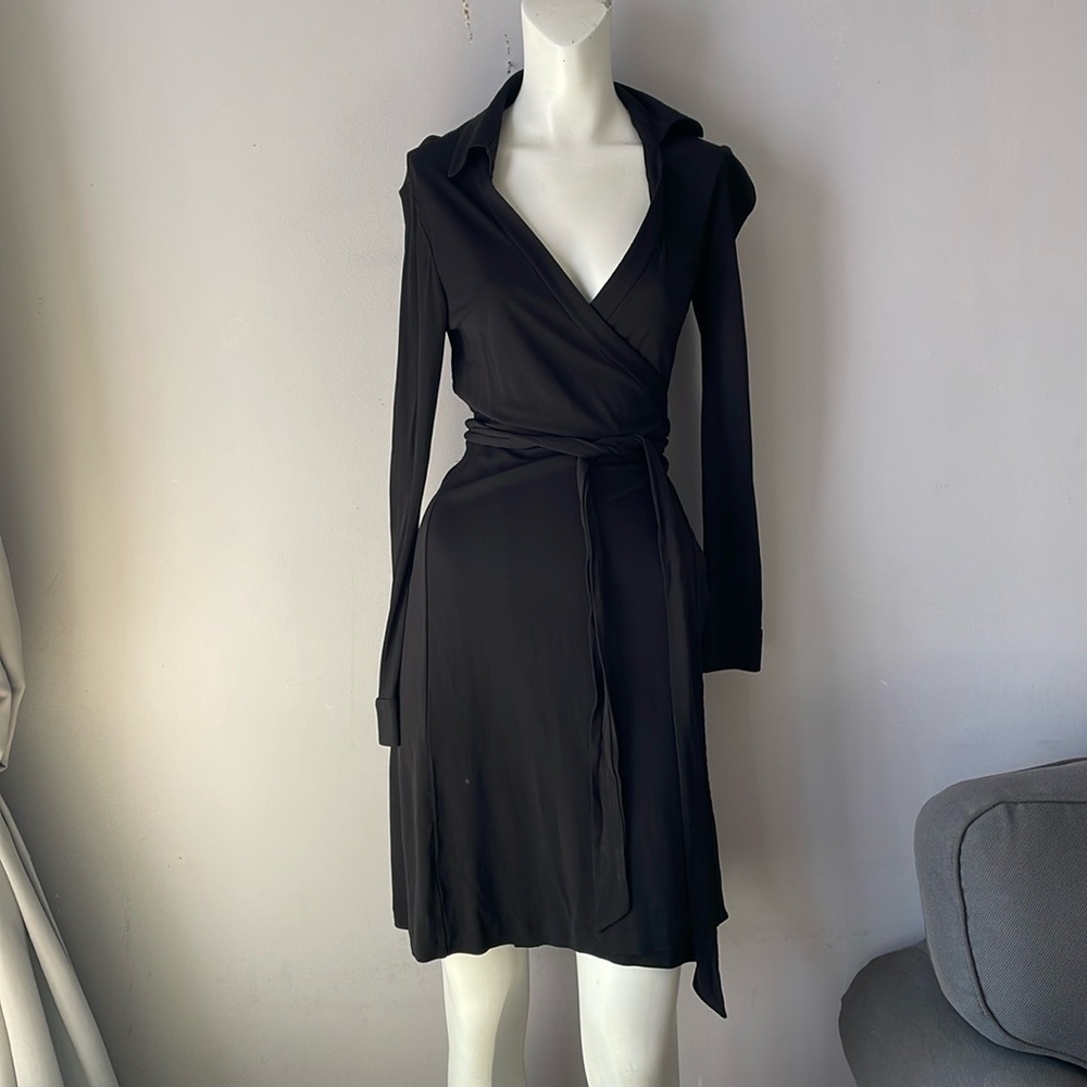 Diane Von Furstenberg Black Wrap Dress